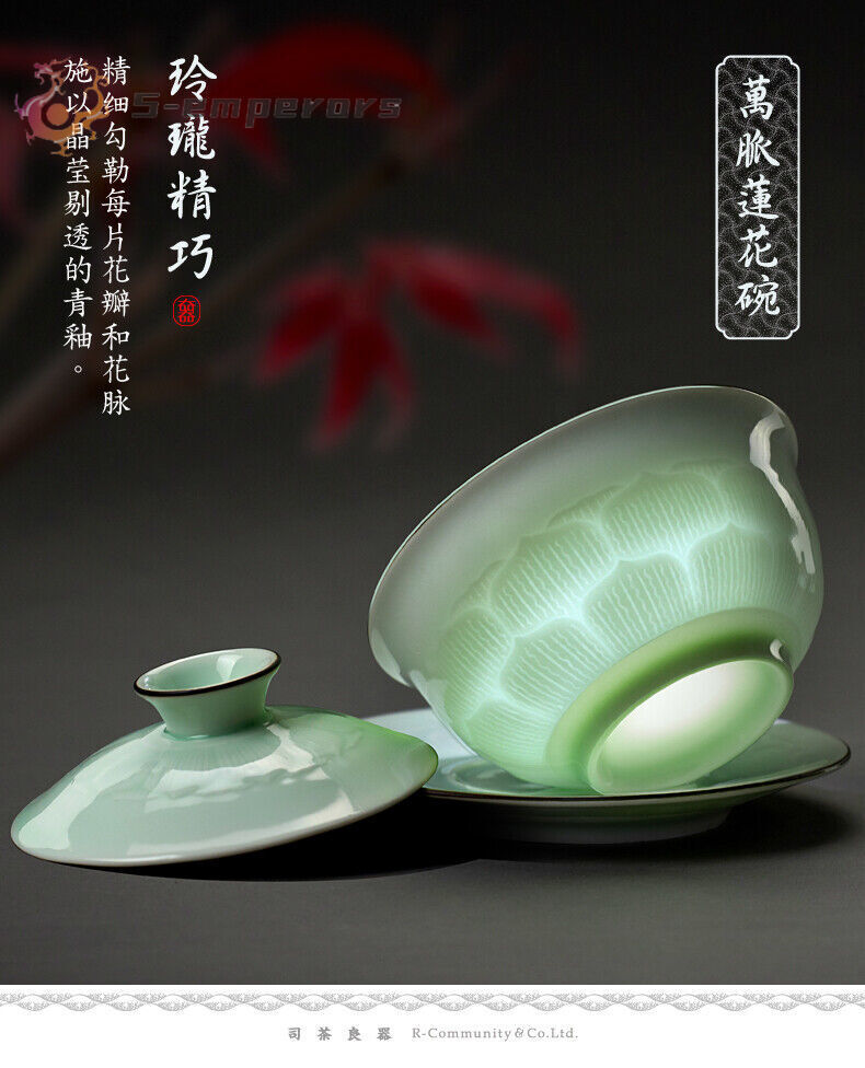 Jingdezhen Yingqing Gaiwan Pure Handmade Porcelain Sancai Tea Bowl