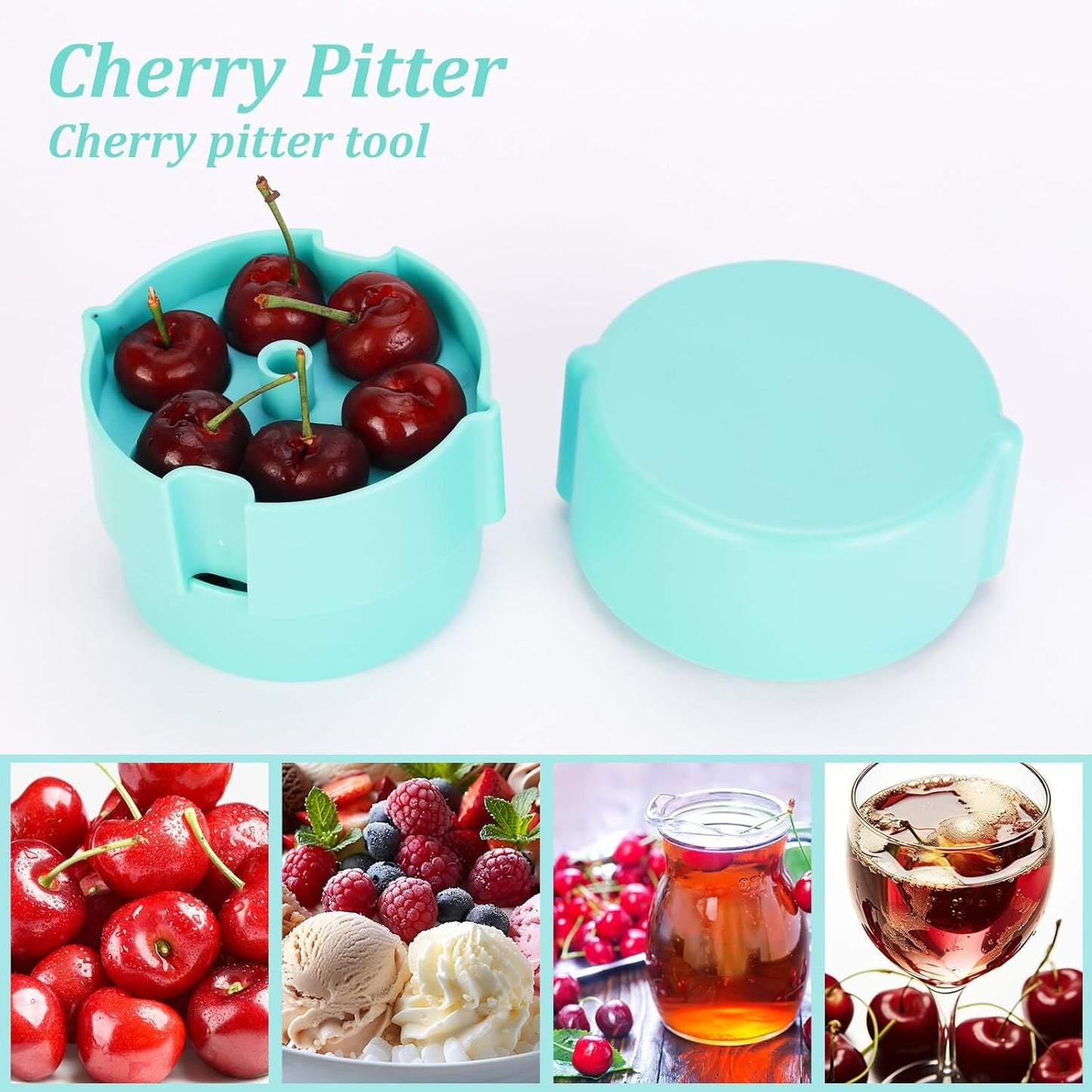 Cherry Pitter - Portable Cherry Pitter Corer Tool, Pits up to 6 Cherries at Once