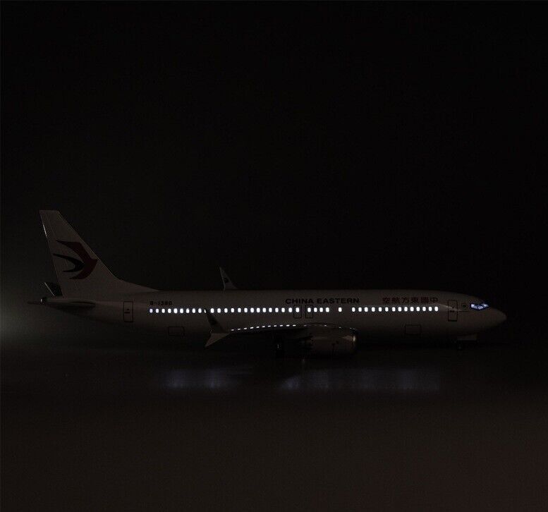 47CM CHINA EASTERN BOEING 737 MAX Airplane Led Sound-controll Light Resin Model