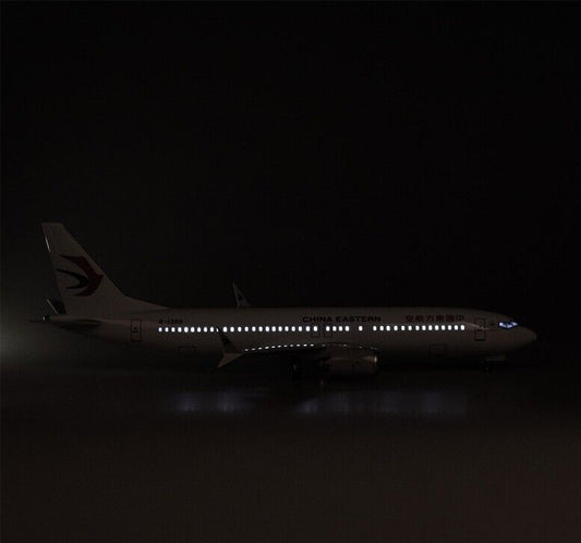 47CM CHINA EASTERN BOEING 737 MAX Airplane Led Sound-controll Light Resin Model