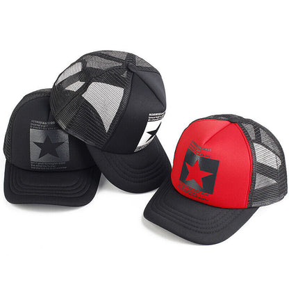 Mens Trucker Hat Mesh Baseball Cap Snapback Adjustable Hip Hop Flat Solid Blank