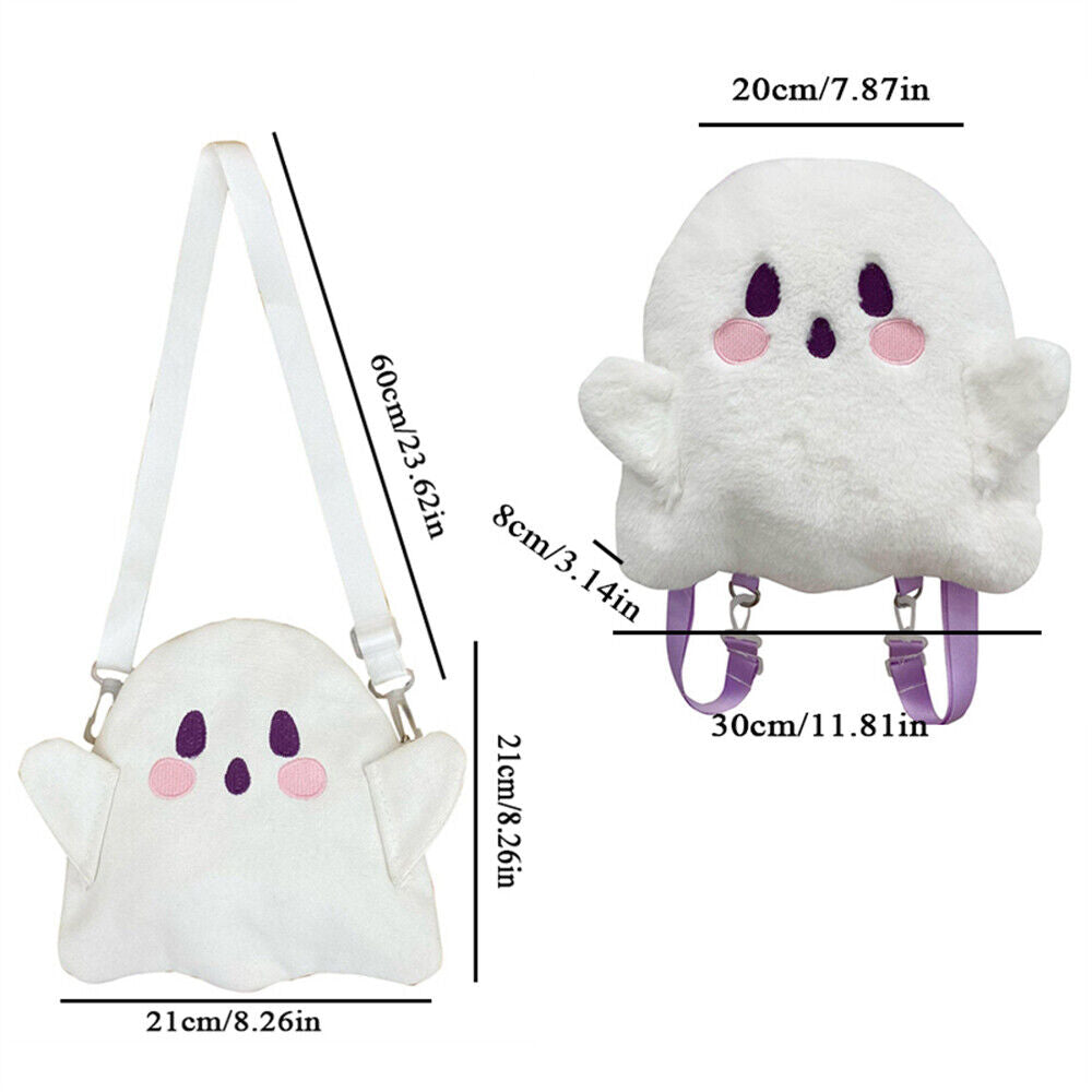 Cartoon Little Ghost Backpack Plush Shoulder Bag Children Girls Birthday Gifts