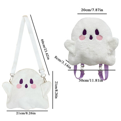 Cartoon Little Ghost Backpack Plush Shoulder Bag Children Girls Birthday Gifts