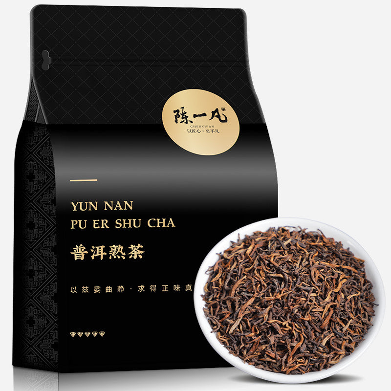 300g Ripe Pu'er Tea Yunnan Menghai Select Old Arbor Golden Buds Bag Pack
