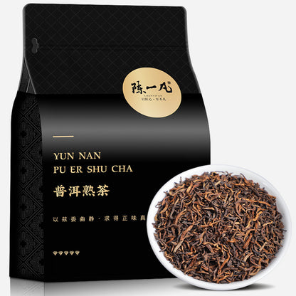 300g Ripe Pu'er Tea Yunnan Menghai Select Old Arbor Golden Buds Bag Pack
