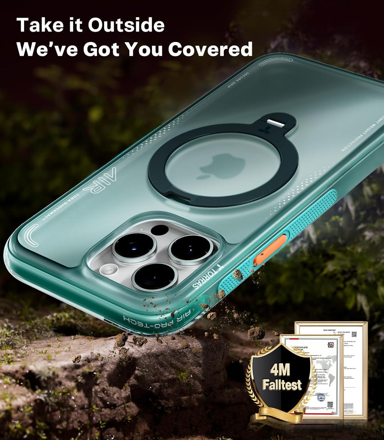 Ostand Q3 Air for Iphone 15 Pro Max Case with Magsafe & 360 Magnetic Stand, Dyna