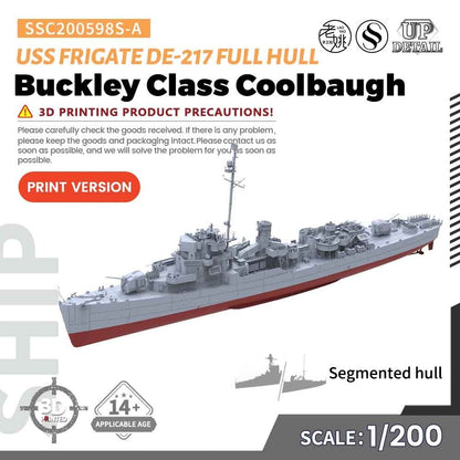 1/200 Military Model Kit USS Buckley Class Coolbaugh Frigate DE-217 Full Hull