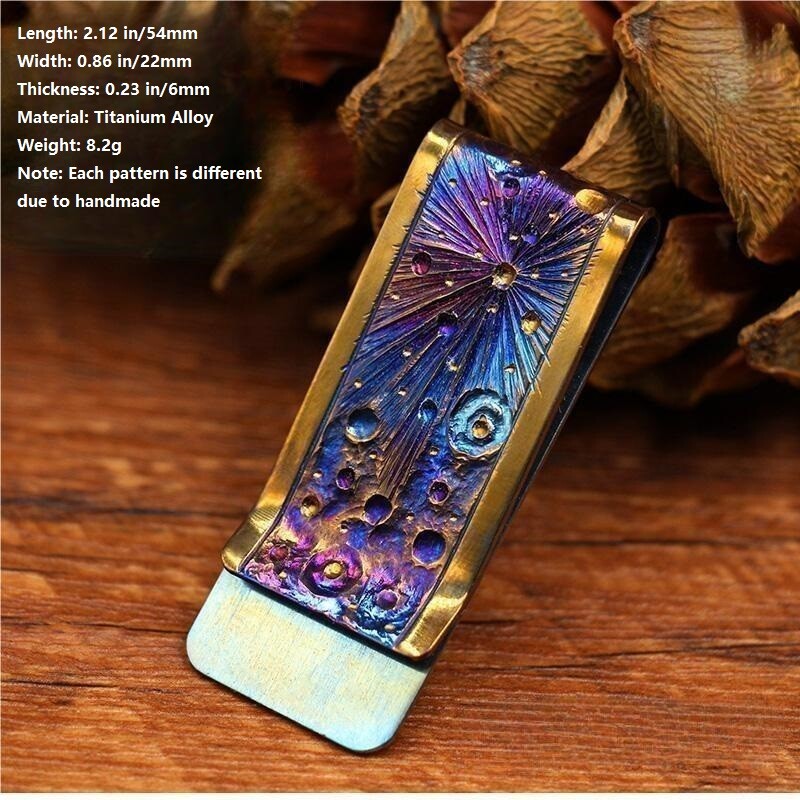 Handmade Titanium Alloy Money Clip Cash Credit Card Money Holder Wallet EDC Gift