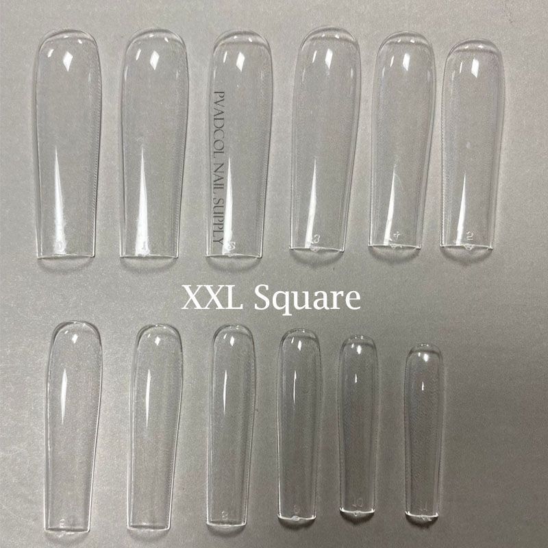 False Nail Tips 240Pcs XXL Square Full Covers Luxury Gel Press On Manicure Tools