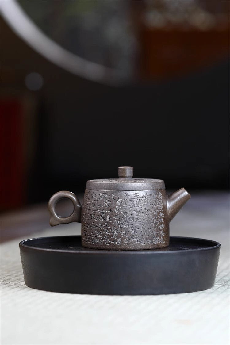 220cc chinese Yixing Handmade Zisha teapot GuTong Clay FangTan Gongfu Tea Pot