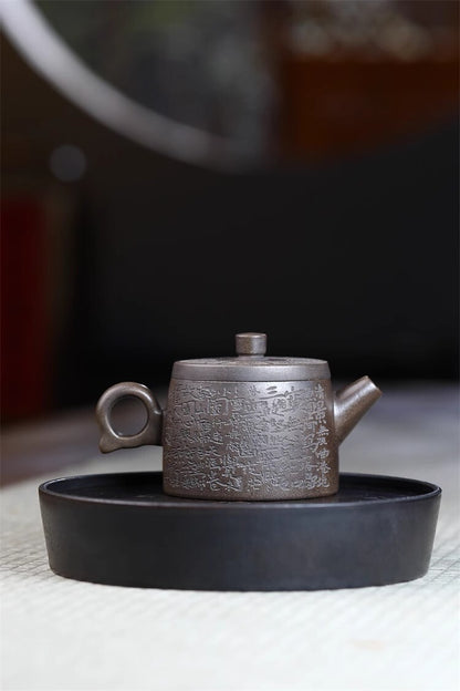 220cc chinese Yixing Handmade Zisha teapot GuTong Clay FangTan Gongfu Tea Pot