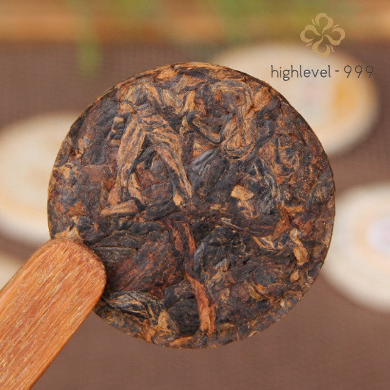 500g Ripe Pu'er Mini Tea Cake Yunnan Bingdao Ancient Tree Golden Bud Leaf Tea