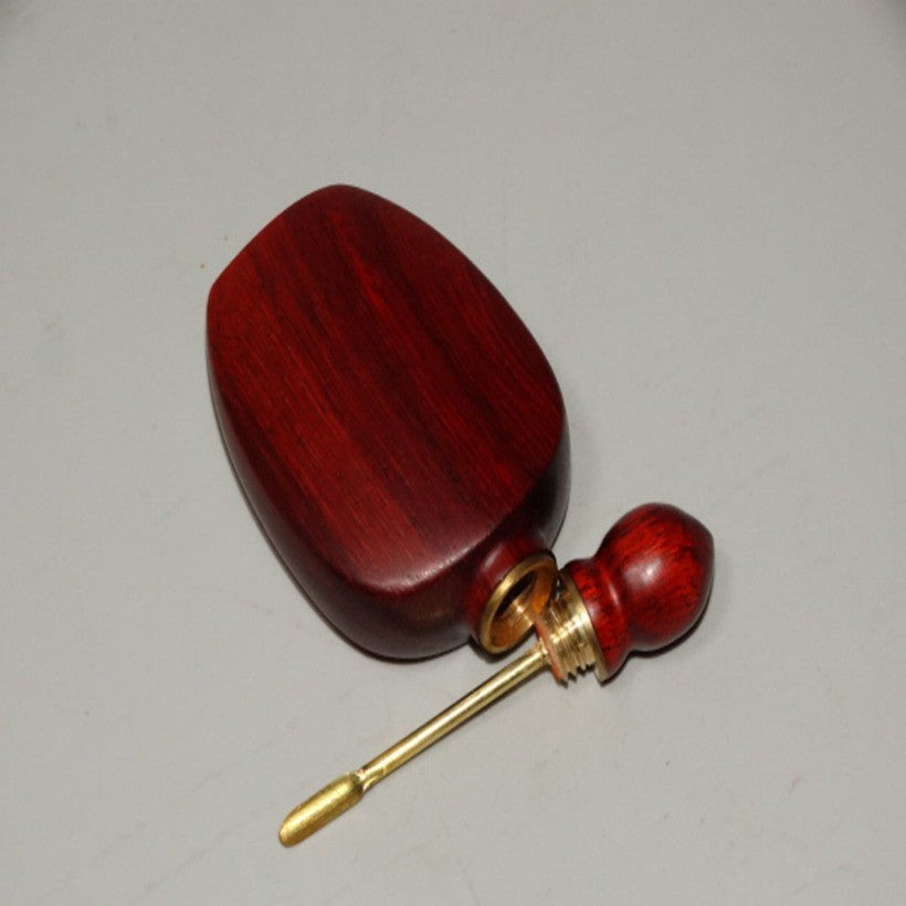 Red Sandalwood Snuff Bottle 7.2cm Retro Wood Art Collectible Hand Piece Decor