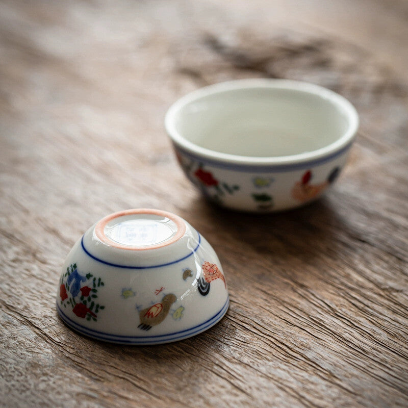 1pc Chinese Jingdezhen Porcelain Rooster Cup Chicken Cup Tea Cup