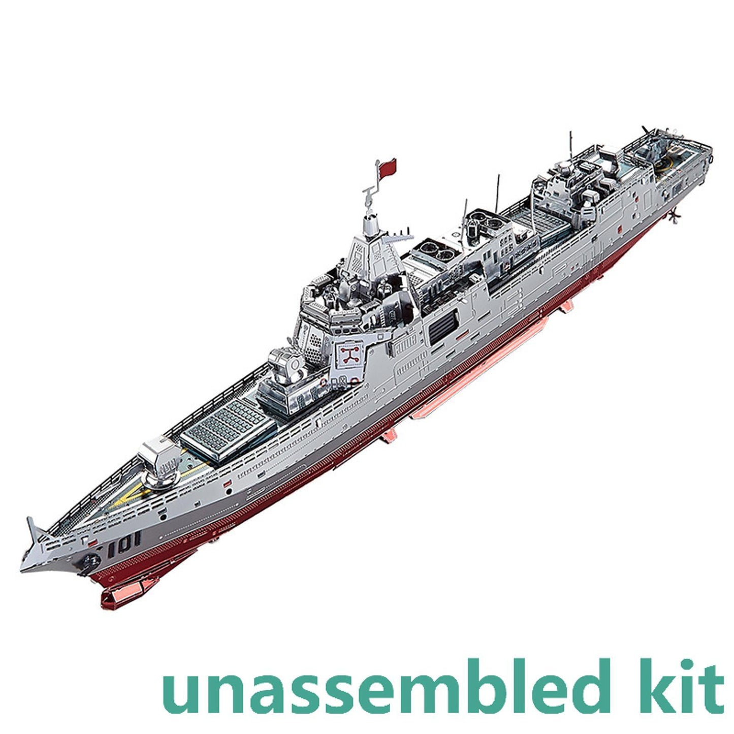 1:1000 3D Metal Battleship 055 Destroyer Model Military Ornaments Unassembled