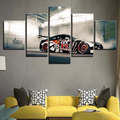 Nissan GTR Car Sport Car Canvas Prints Painting Wall Art Home Decor Poster 5PCS
