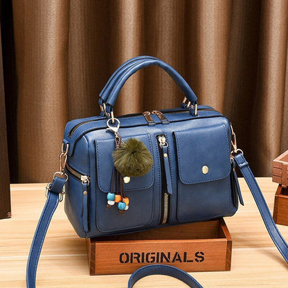 Luxury Leather Shoulder Bag Retro Large Crossbody Bag Pillow Shaped Handbag Tote