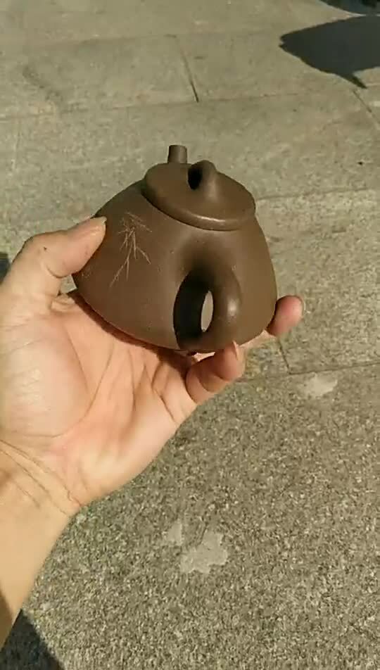 Bamboo Carved Handmade Tea Pot Real Yixing Zisha Clay Pot Tea Shipiao Pot Marked