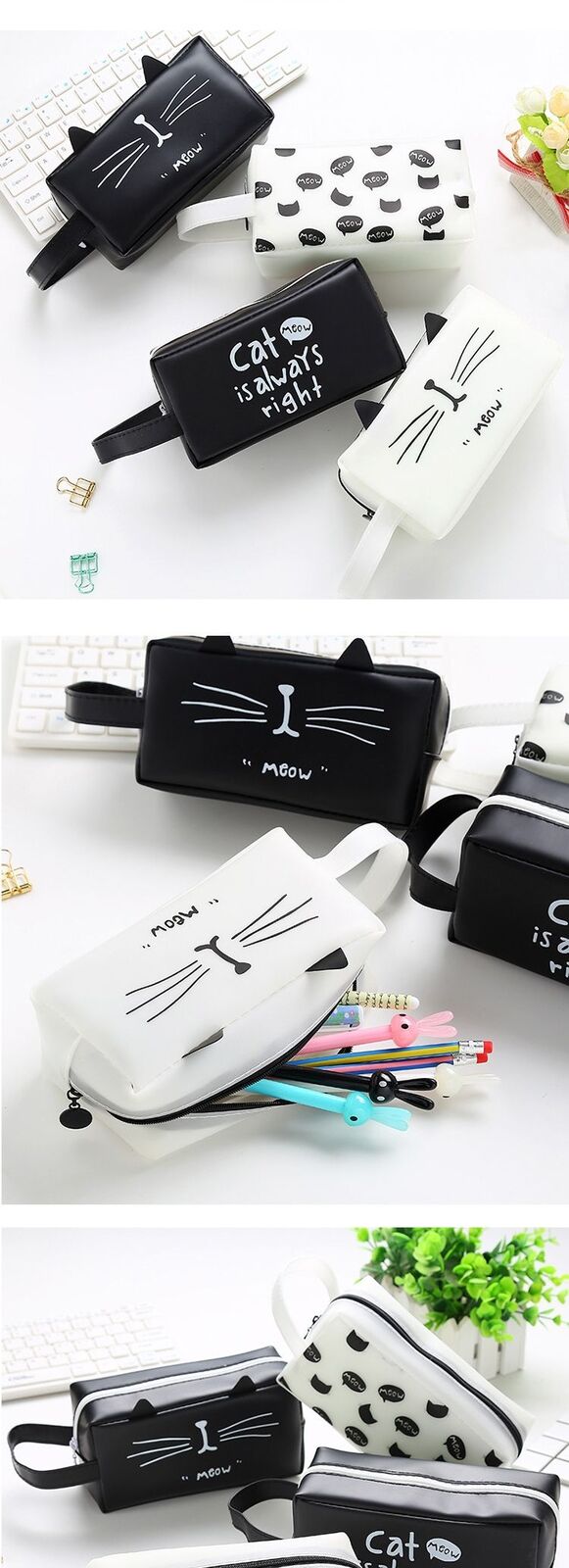 Cosmetic Bag Travel Wash Pouch Makeup Bag Student Pencil Case Tote Toiletry Bags