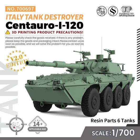 SSMODEL SS700697 1/700 Military Model Kit Italy Centauro-I-120 Tank Destroyer