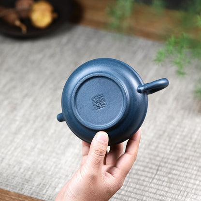 Handmade Tea Pot With Feet Marked Real Yixing Zisha Republic Green Clay Pot New