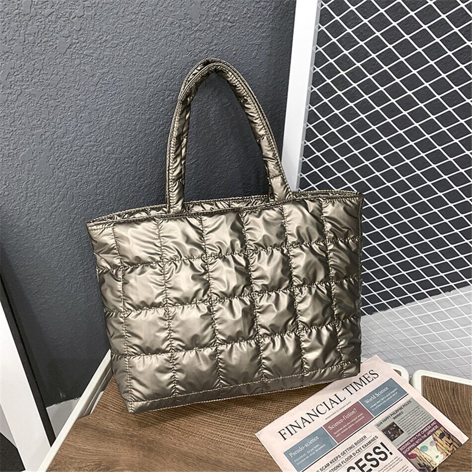 Women's Space Bag Down Padded Shoulder Bags Women Winter Bags Handbags