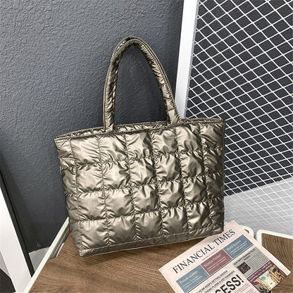Women's Space Bag Down Padded Shoulder Bags Women Winter Bags Handbags