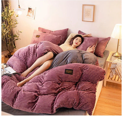 Duvet Cover Winter Couple Quilt Cover Double Bed Bedding Set Queen King Size