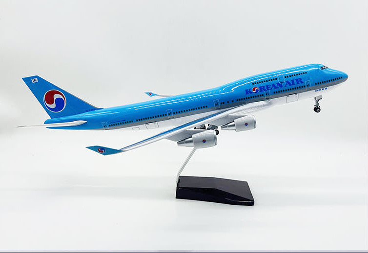 1:150 47CM KOREAN AIR BOEING 747-400 Airplane Landing Gear Resin Airplane Model