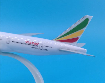20CM Ethiopian BOEING 777 Aircraft Diecast Aeroplane Airplane Model Collection