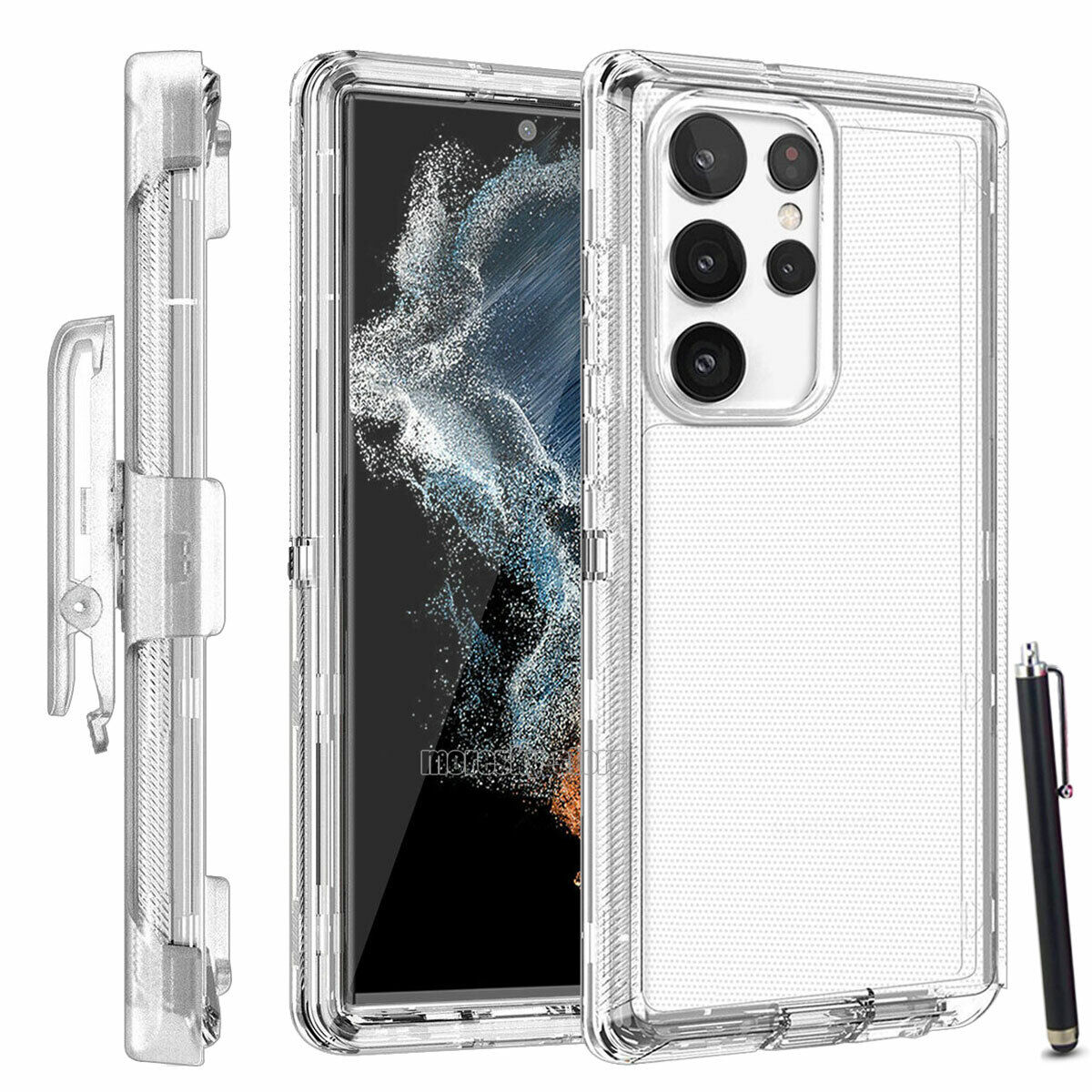Luxury Clear Case Kickstand Clip Stand Holster Cover For Galaxy S22 5G/ Ultra/ +