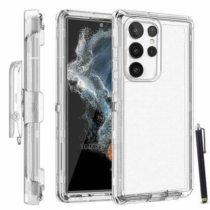 Luxury Clear Case Kickstand Clip Stand Holster Cover For Galaxy S22 5G/ Ultra/ +