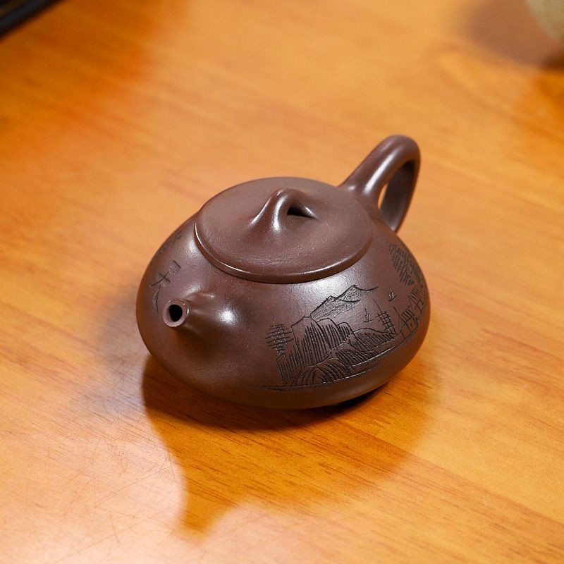Yixing Zisha Teapot Handmade Purple Clay Shipiao Tea Pot 260ml Kung Fu Tea