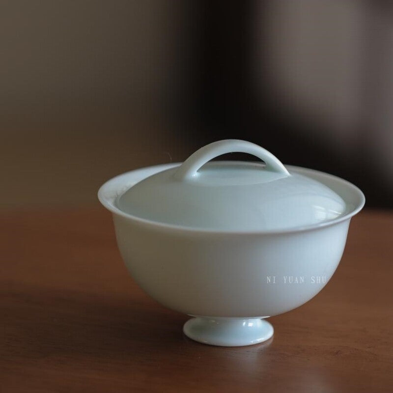 110ml Celadon Porcelain Gaiwan Cup Bowl With Lid Chinese Tureen Palace Style New
