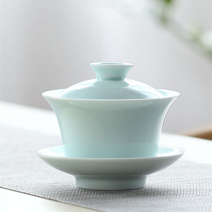 Jingdezhen Porcelain Gaiwan Chinese Covered Bowl Tureen With Cup Saucer Lid New