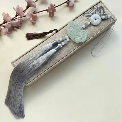 Hanfu Green Jade Tassel Pendant Pressure Skirt Pendant Accessories Antique Hanfu