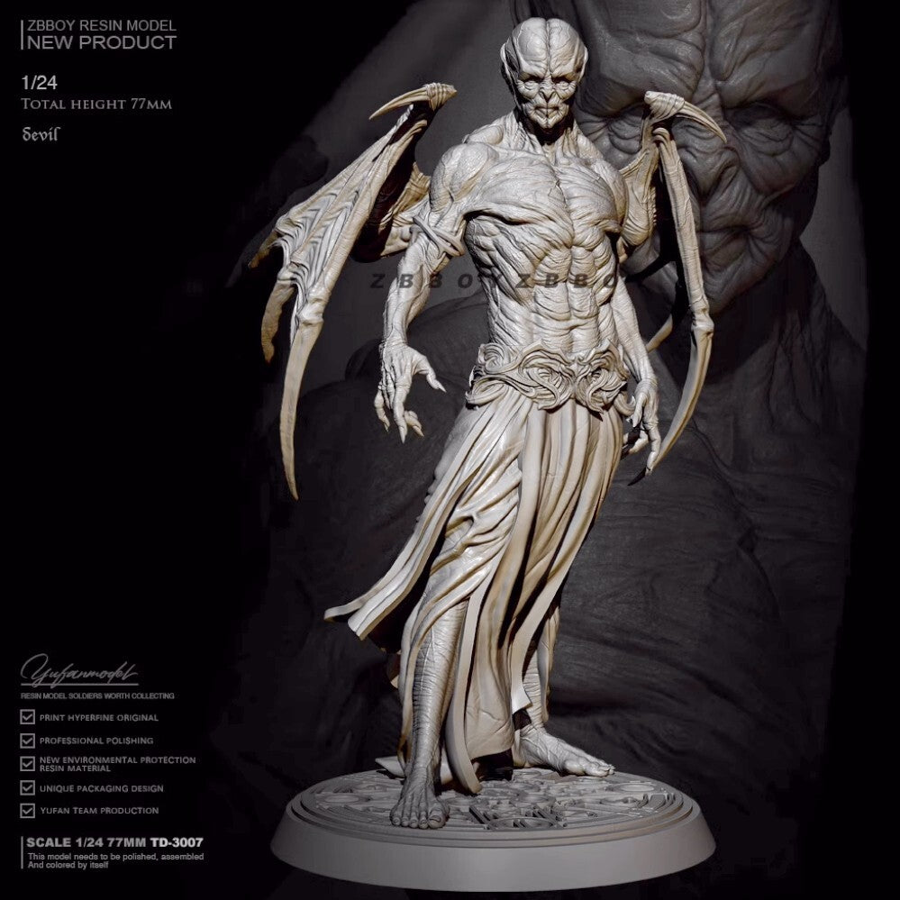1/24 77mm Resin Figure Model kit Fantasy Devil Vampire unassembled unpainted