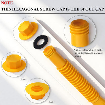 Replacement Gas Can Spout Nozzle Vent Kit for Plastic Gas Cans Old Style Cap