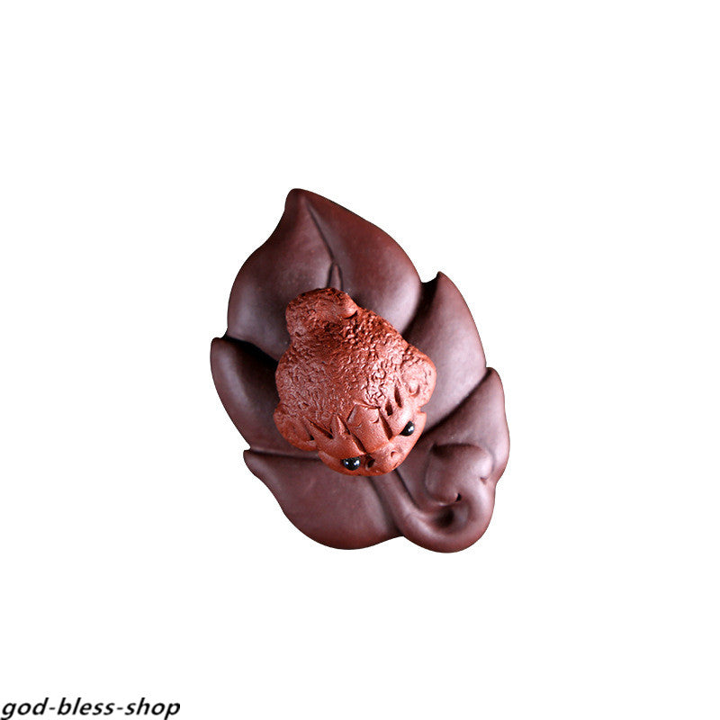 creative table decoration yixing zisha tea pet purple clay toad mascot gift new