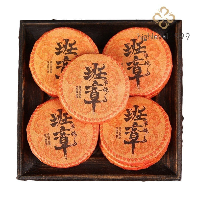 500g Ripe Pu'er Small Tea Cake Yunnan Laobanzhang Aged Chenxiang Compressed