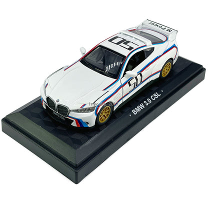 1/42 Scale BMW 3.0 CSL Model Car Diecast Toy Cars Boys Toys for Kids Gifts White