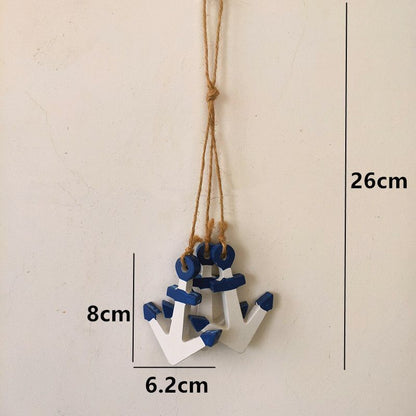 Hanging Decor Wooden Mediterranean Starfish Scallop Fish Pendants Home Ornaments