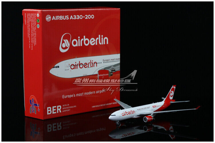 1:400 JC Wings Airberlin AIRBUS A330-200 Passenger Airplane Diecast Plane Model