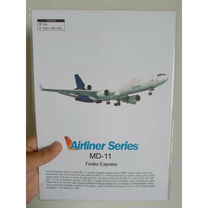 1/100 Fedex MD-11 Air Plane 3D Paper Model Cargo Aircraft Unassembled DIY Kit