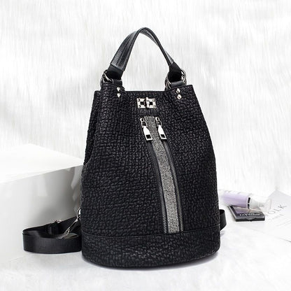 Sequins Leather Laptop Backpack Personality Lock Anti Theft Travel Back Pack 1PC