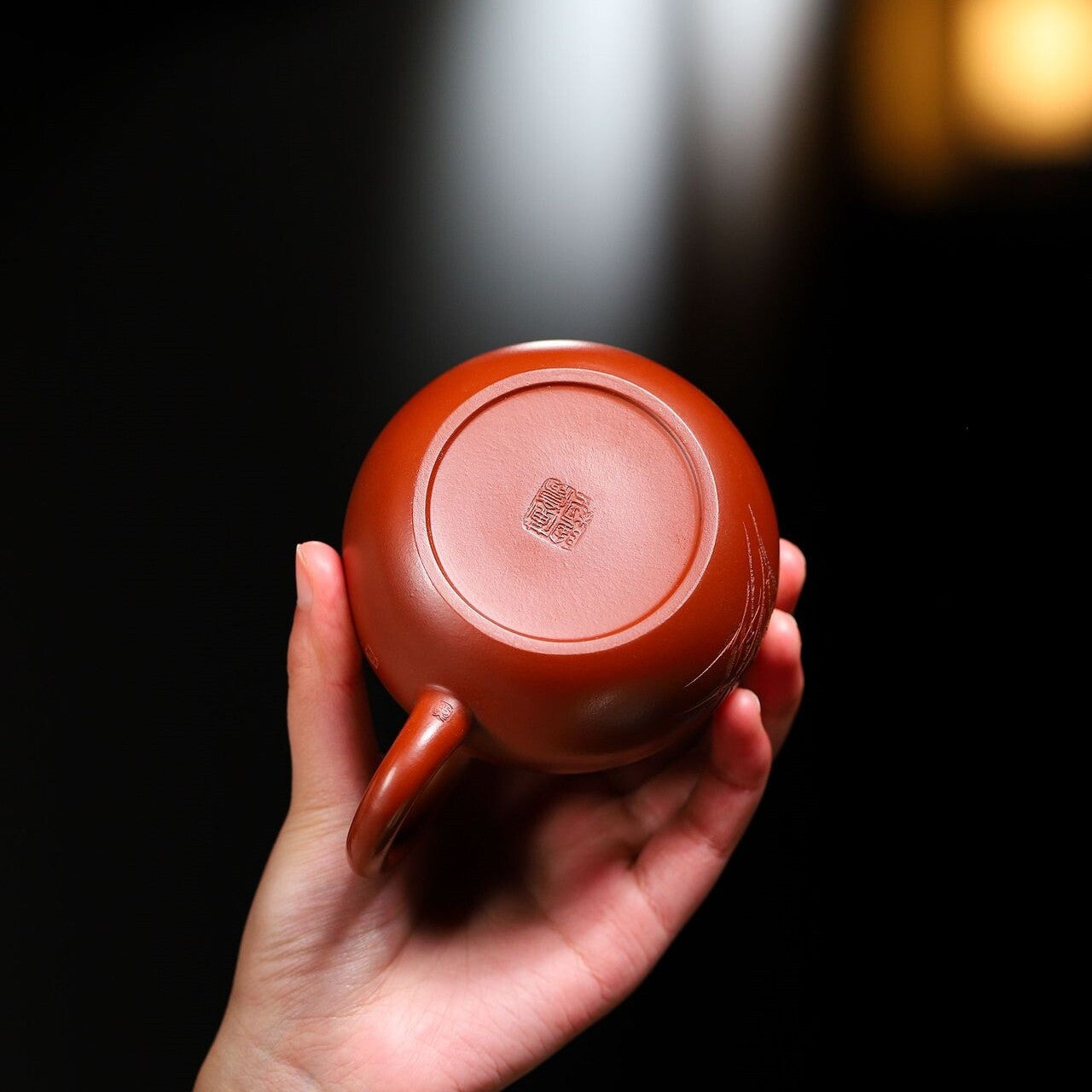 Real Yixing Zisha Dahongpao Clay Teapot Xishi Handmade Bamboo Carved Basket Hole