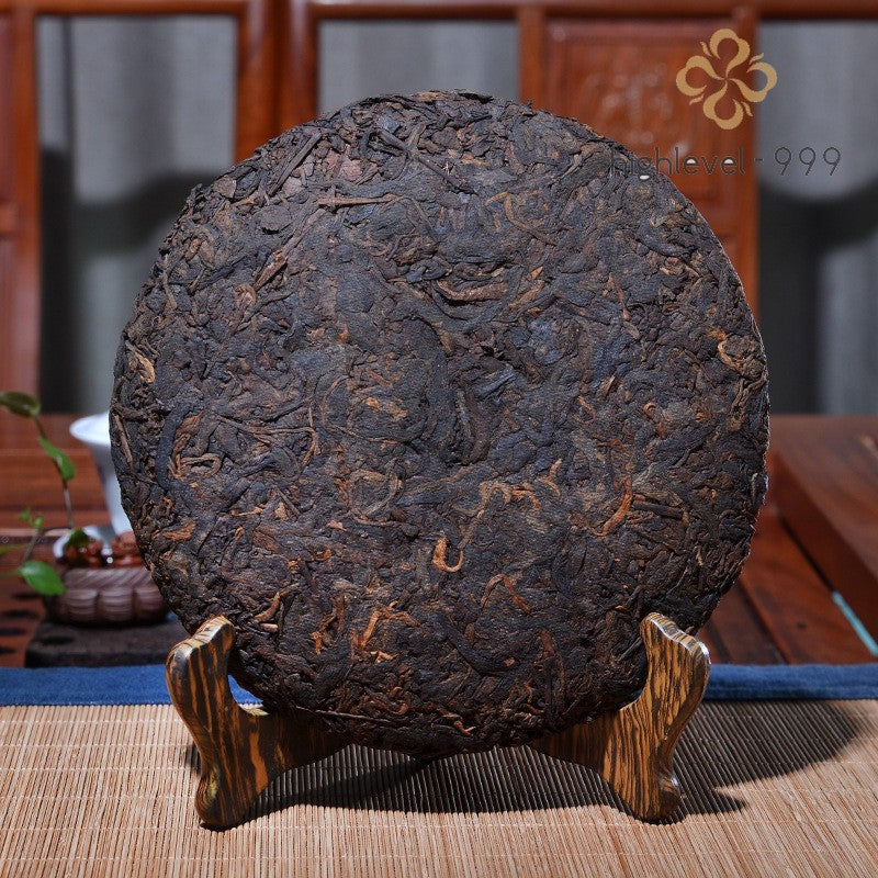 357g Ripe Puer Tea Cake Lao Man E Yunnan Ancient Tree Mountain Grown Aged Tea