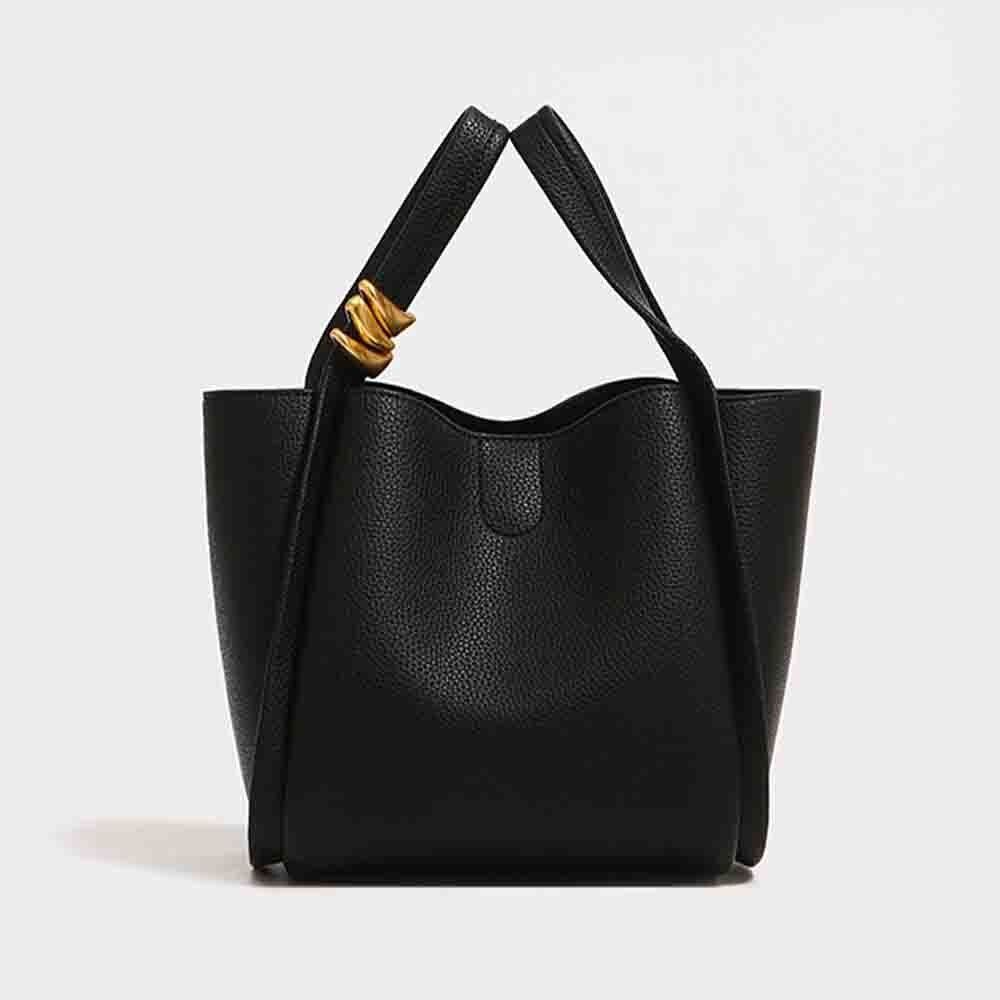Genuine Leather Bucket Bag Unique Handbag Soft Cowhide Shoulder Bags 19*13*18 CM