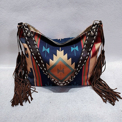 Woman Bags Female Handbag Hand Canvas Linen Shoulder Crossbody Bags Tassel