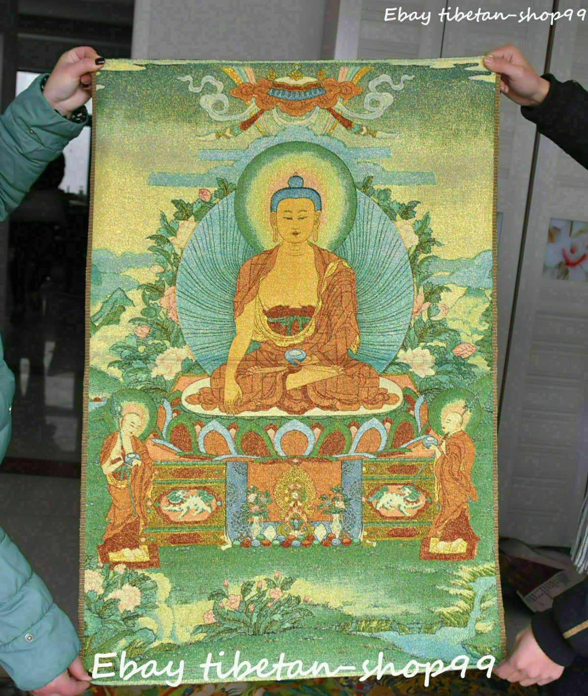 36 "Tibet Buddhismus Seidentuch Shakyamuni Sakyamuni Buddha Thangka Tonka